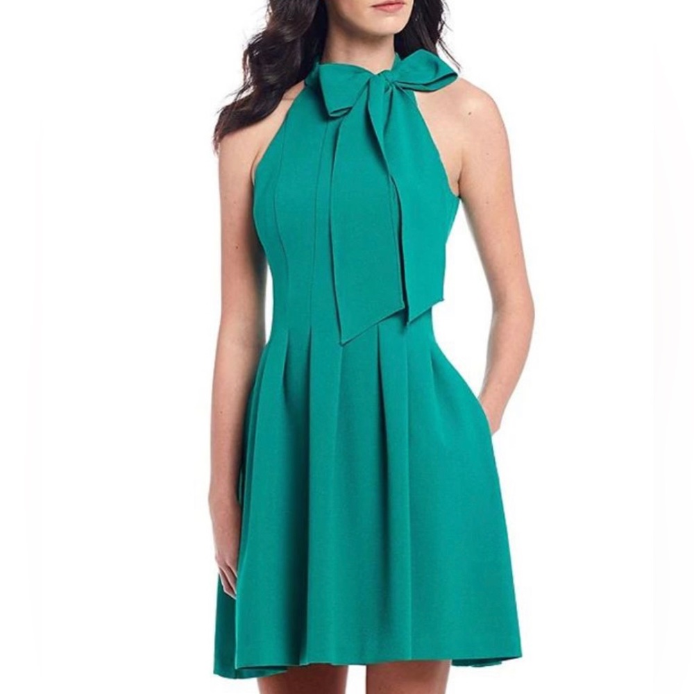 Vince Camuto Sleeveless Bow Neck Fit and Flare Dress